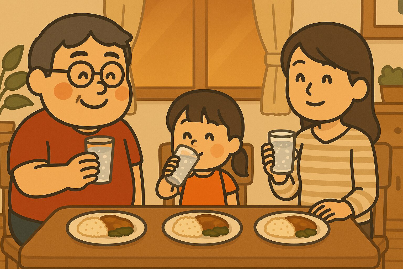 炭酸水メーカーで作った炭酸を飲むチャビーパパ